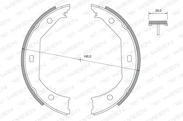 Brake Shoe Set, parking brake (152-2428)
