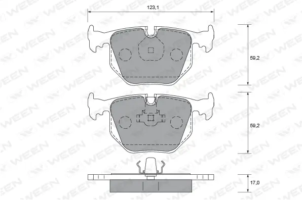 Brake Pad Set, disc brake (151-1652)