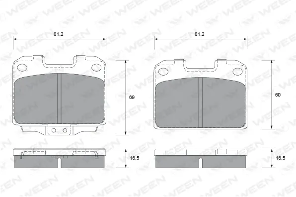 Brake Pad Set, disc brake (151-2124)