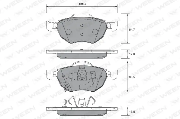 Brake Pad Set, disc brake (151-2318)