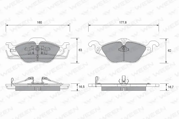 Brake Pad Set, disc brake (151-1308)