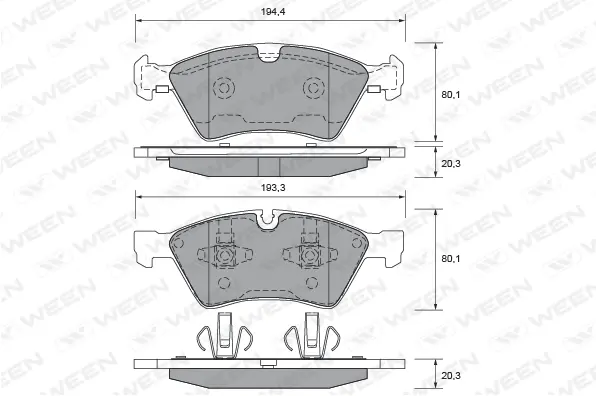 Brake Pad Set, disc brake (151-2704)
