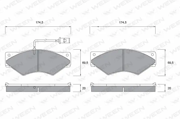 Brake Pad Set, disc brake (151-1049)