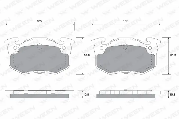 Brake Pad Set, disc brake (151-1155)