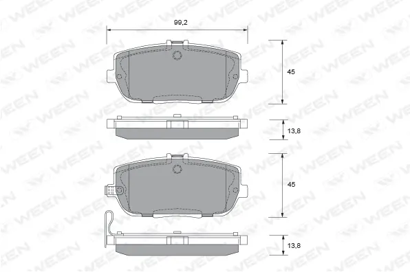Brake Pad Set, disc brake (151-2073)