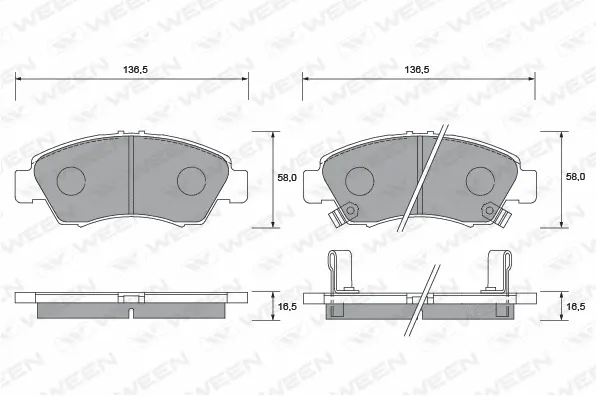 Brake Pad Set, disc brake (151-1365)
