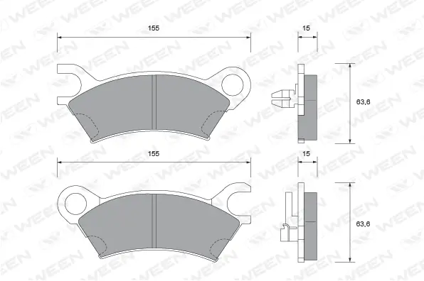 Brake Pad Set, disc brake (151-1443)