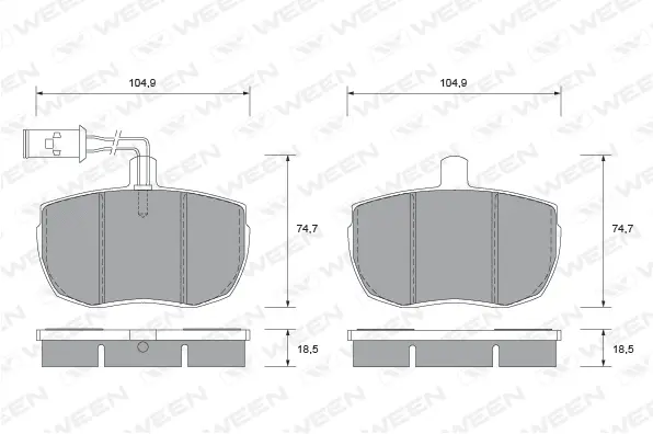 Brake Pad Set, disc brake (151-1436)