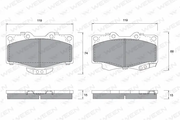 Brake Pad Set, disc brake (151-1145)