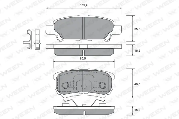 Brake Pad Set, disc brake (151-2725)