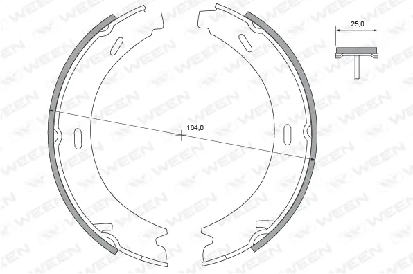 Brake Shoe Set, parking brake (152-2397)