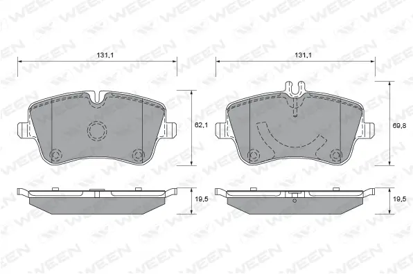 Brake Pad Set, disc brake (151-1298)