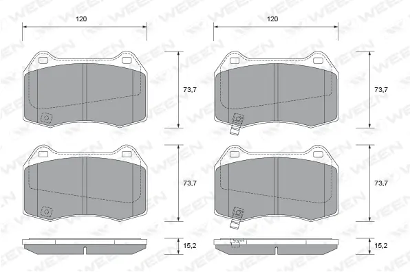 Brake Pad Set, disc brake (151-2343)