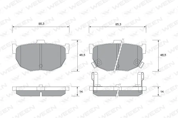 Brake Pad Set, disc brake (151-2332)