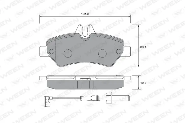 Brake Pad Set, disc brake (151-2635)
