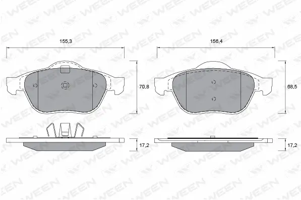 Brake Pad Set, disc brake (151-1336)