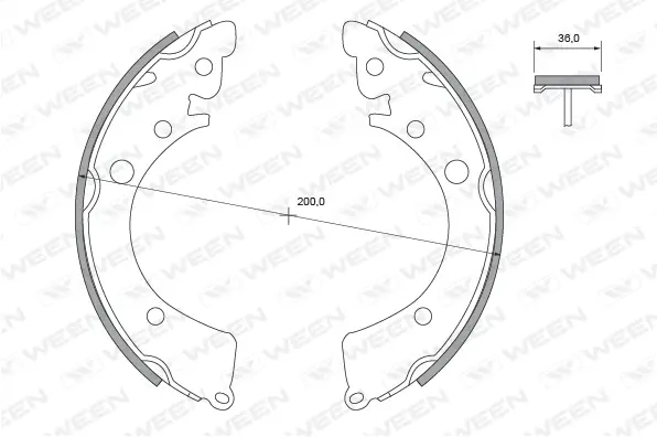 Brake Shoe Set (152-2299)