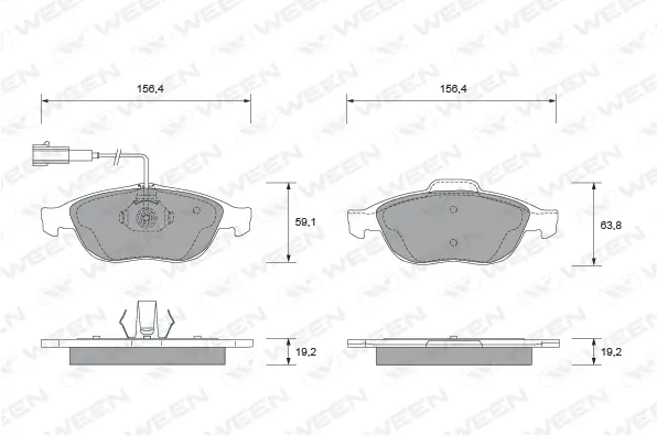 Brake Pad Set, disc brake (151-1874)