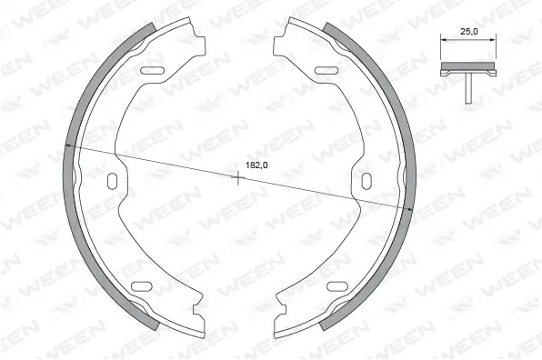 Brake Shoe Set, parking brake (152-2486)