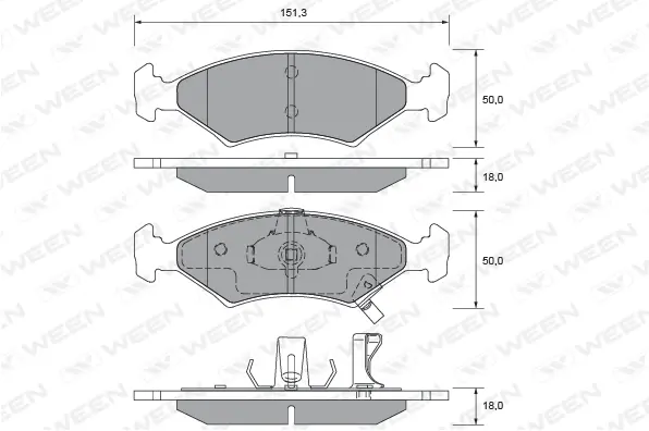 Brake Pad Set, disc brake (151-2212)