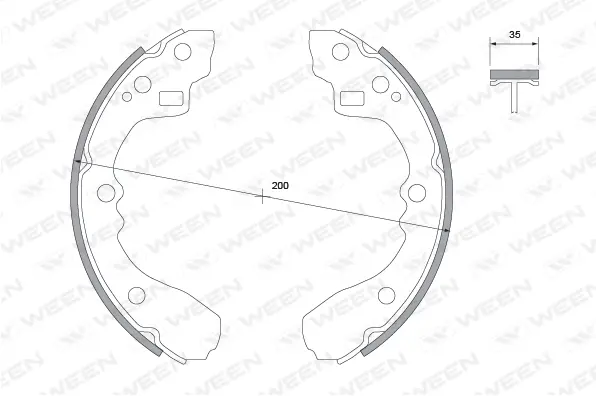 Brake Shoe Set (152-2015)