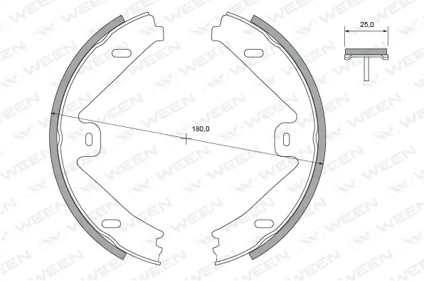 Brake Shoe Set, parking brake (152-2498)