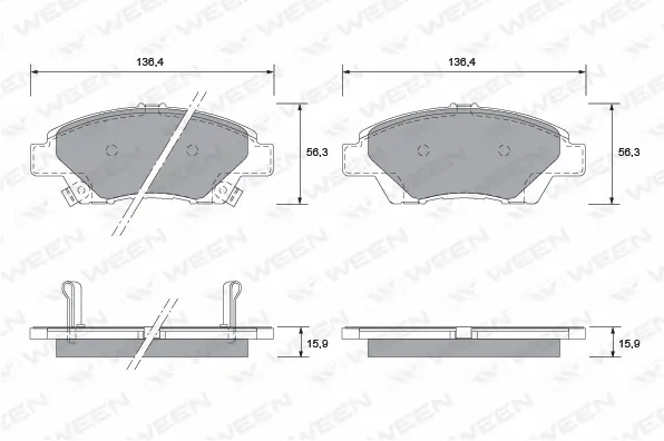 Brake Pad Set, disc brake (151-2568)