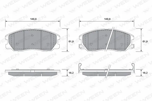 Brake Pad Set, disc brake (151-2595)