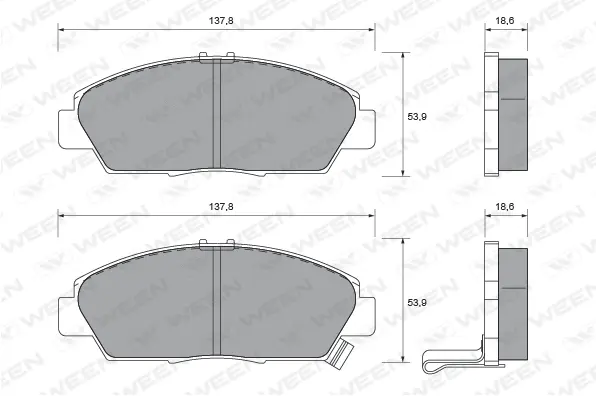 Brake Pad Set, disc brake (151-1607)