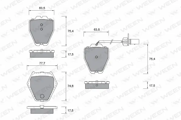 Brake Pad Set, disc brake (151-1263)