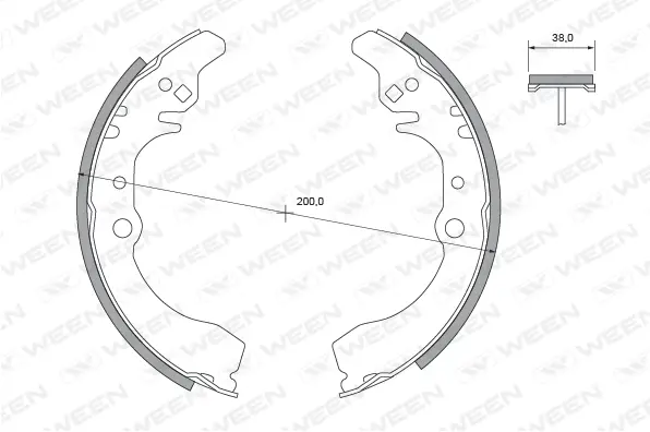 Brake Shoe Set (152-2421)