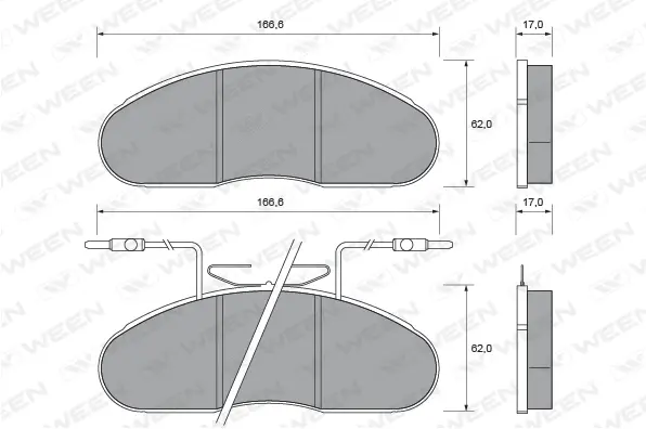 Brake Pad Set, disc brake (151-1619)