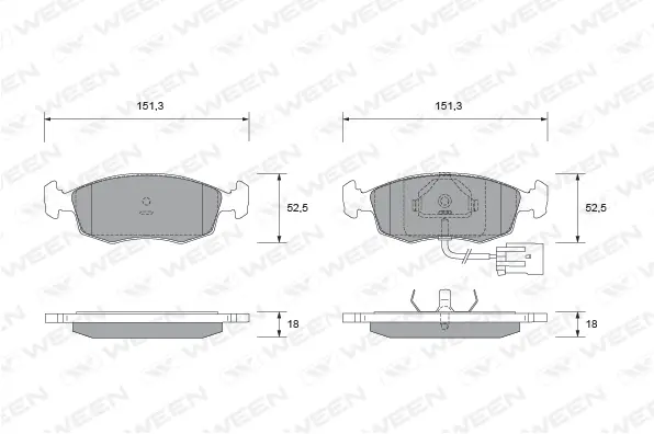 Brake Pad Set, disc brake (151-1714)