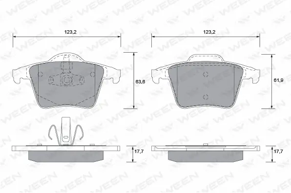 Brake Pad Set, disc brake (151-1251)