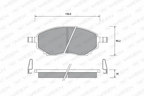 Brake Pad Set, disc brake (151-1372)