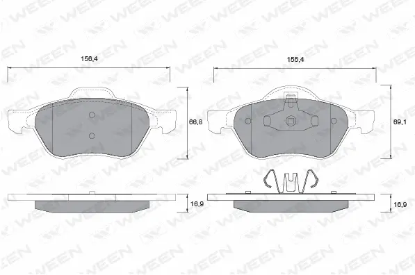 Brake Pad Set, disc brake (151-1338)