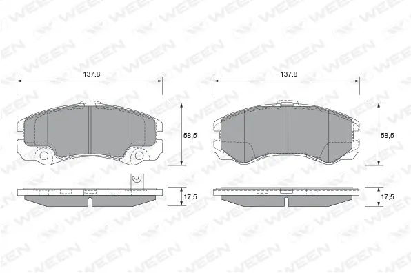 Brake Pad Set, disc brake (151-1867)