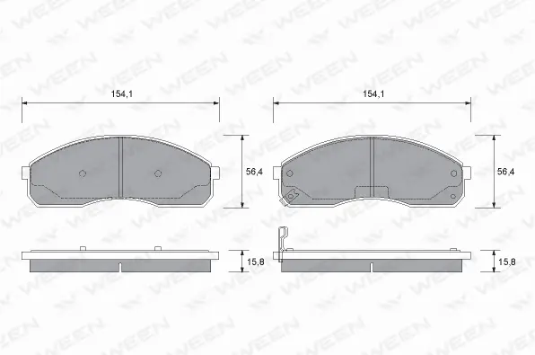 Brake Pad Set, disc brake (151-1163)