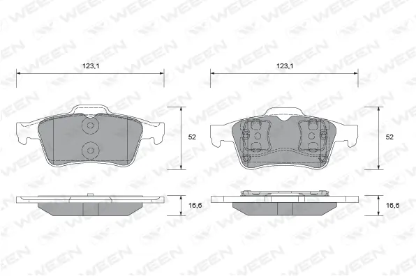 Brake Pad Set, disc brake (151-2265)