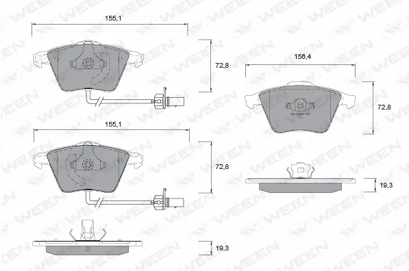 Brake Pad Set, disc brake (151-1260)