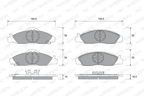 Brake Pad Set, disc brake (151-2256)