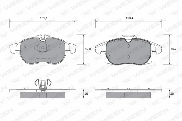 Brake Pad Set, disc brake (151-1315)