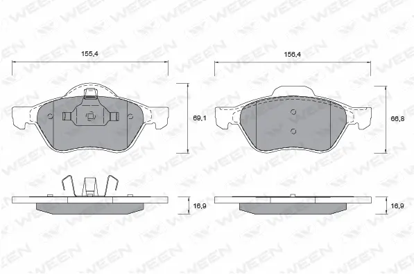 Brake Pad Set, disc brake (151-1148)
