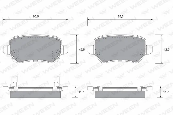 Brake Pad Set, disc brake (151-1128)