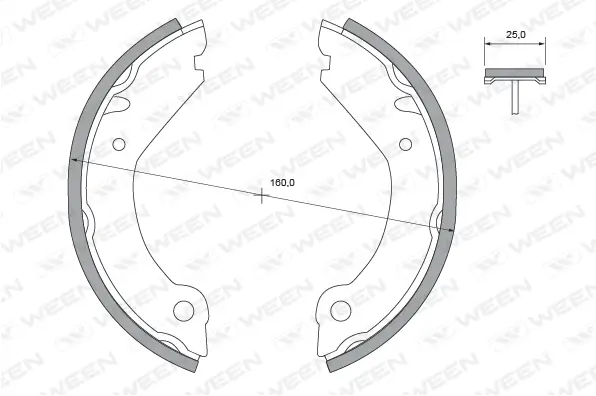 Brake Shoe Set, parking brake (152-2286)