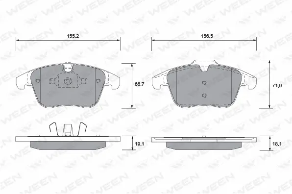 Brake Pad Set, disc brake (151-1289)