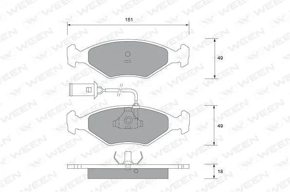Brake Pad Set, disc brake (151-1558)