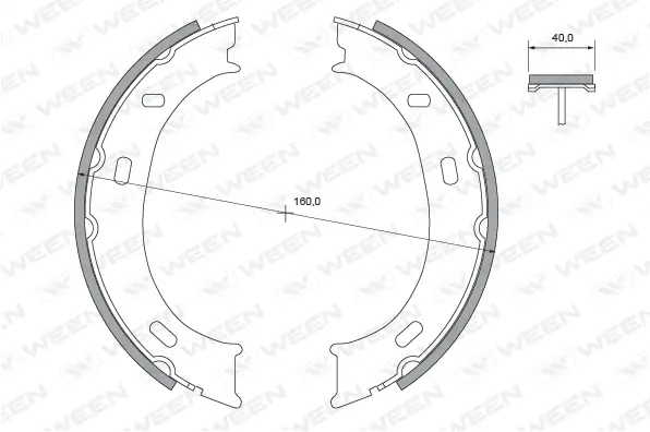 Brake Shoe Set, parking brake (152-2112)
