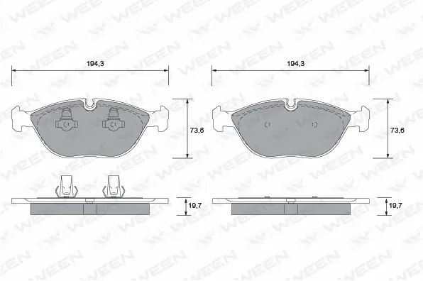 Brake Pad Set, disc brake (151-1235)