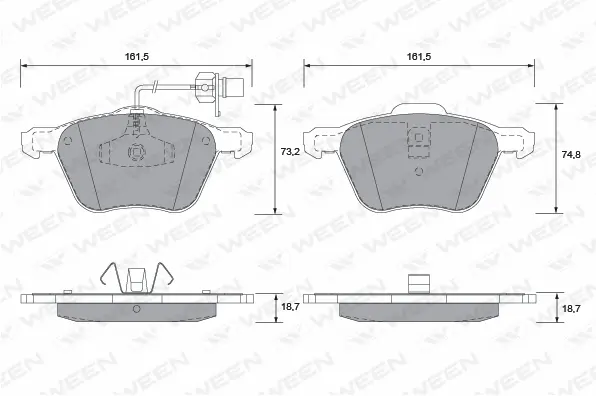 Brake Pad Set, disc brake (151-1288)